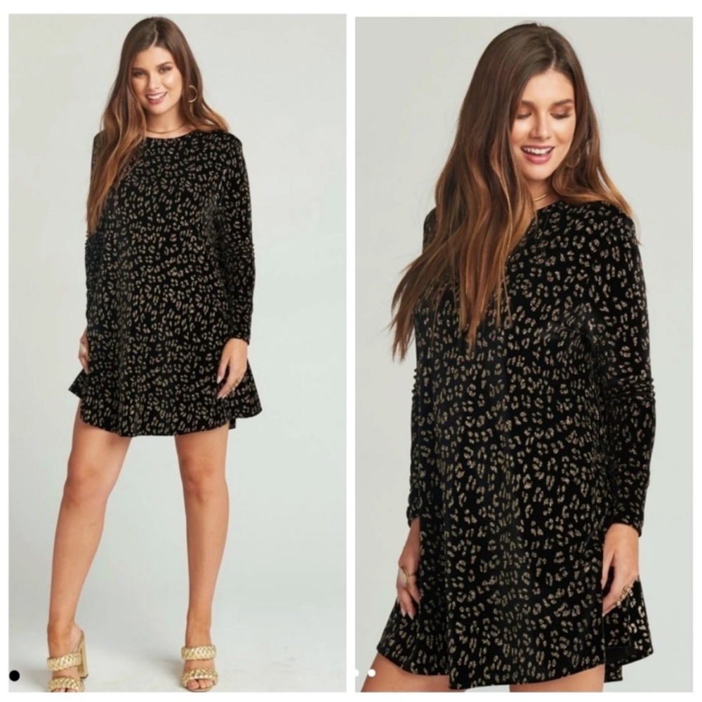 Show Me Your Mumu Toby Velvet Glitter Cheetah Mini Dress NEW